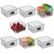 mDesign Metal Wire Food Organizer Storage Bins with Lable Slot - 8 Pack